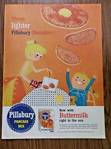 1956 Pillsbury Ad Pancakes with Buttermilk right in the Mix - Picture 1 of 1