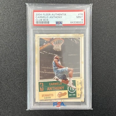 Fleer Authentix Club Box 2004-05/25 Carmelo Anthony #76 PSA 9 como nuevo Pop 1 melo Foto 1 de 2