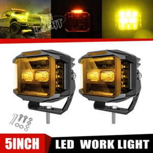 Pair 5inch Dually Side Shooter LED Work Light Pods Offroad Driving UTV ATV Truck - Picture 1 of 10