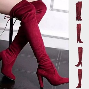 Las mejores ofertas en M Rojo Botas altas hasta el muslo para mujeres | eBay