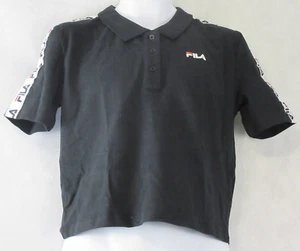 Fila Boy's Cropped Short-Sleeve Polo Shirt, Black, XL - Picture 1 of 2