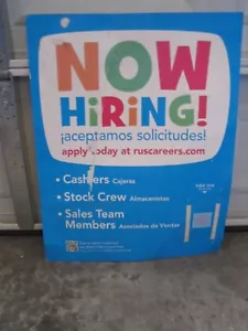 TOYS R US NOW HIRING! STORE EXCLUSIVE DISPLAY SIGN SUPER RARE 28X22 GEOFFREY - Picture 1 of 4