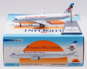 Avión fundido a presión modelo N635AW America West Airlines Airbus A320 INFLIGHT 1:200 - Imagen 1 de 14