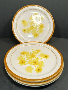 Juego de 4 platos de ensalada florales amarillos clásicos informales en gres (409 Nosegay) - Imagen 1 de 12