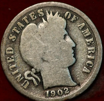 1902-S San Francisco Mint Silver Barber Dime - Image 1 of 2