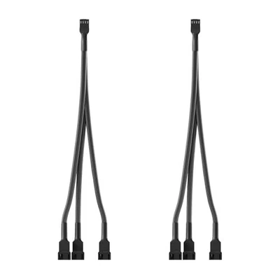 2 Pack 4 Pin 1 to 3 Way PWM Case PC Fan Splitter Cable Hub Power Adapter - Image 1 of 4