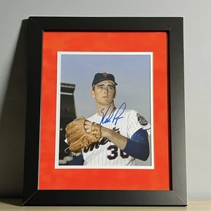 Foto firmada por Nolan Ryan de los Mets de Nueva York certificado de autenticidad enmarcada 13x16 autografiada - Imagen 1 de 6