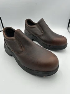 Timberland PRO Titan Schuhe Herren 9,5 Braun Leder Legierung Zehen Slip-On Work 053534 - Bild 1 von 3