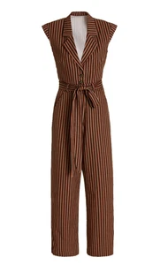 House of Aama Henrietta Jumpsuit Original Striped Print Cotton Size 8 - Picture 1 of 8