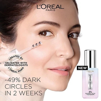 L’Oréal Paris Glycolic Bright Dark Circle Eye Serum with 3% Glycolic Acid... - image 1 of 4