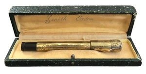 Penna Stilografica Zenith Extra con Pennino Retrattile Placcata Oro + Custodia - Foto 1 di 4