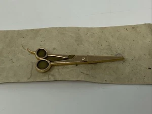OC Tanner 10K Gold Scherenbrosche mit Stiftverschluss Friseurschere - Bild 1 von 9