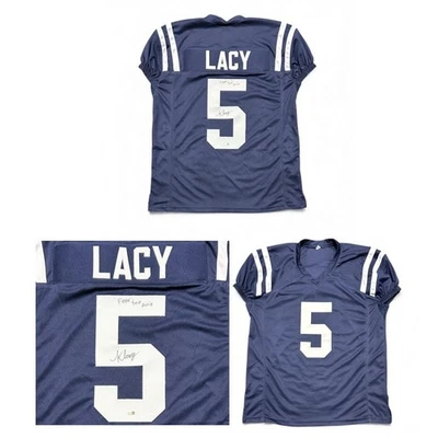 KEWAN LACY SIGNED CUSTOM BLUE JERSEY JSA FEAR THE GRILL - Image 1 of 4