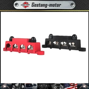 4 Post Busbar Bus Bar Power Distribution 12V 250A 5/16" Red and Black Pair New - Picture 1 of 9