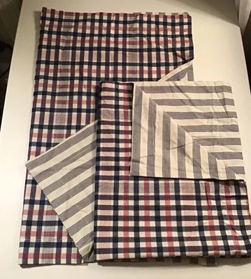 Tommy Hilfiger (2) Fundas de almohada estándar a cuadros azul borgoña 100 % algodón Foto 1 de 4