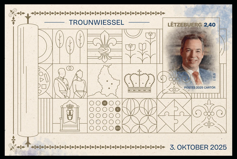 Luxemburgo 2025 Adhesión al trono de SAR el Gran Duque Guillaume hoja MNH Foto 1 de 1