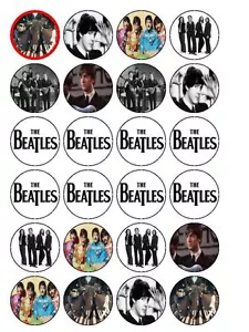 24 x The Beatles Mix 1.5" PRE-CORTADO PREMIUM Comestible Arroz Papel Taza Pasteles Toppers - Imagen 1 de 1
