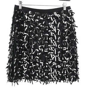 Shani Ribbon Bow Mini Skirt Womens 6 Black Vintage Retro 80s Y2K Twee Whimsigoth - Picture 1 of 16
