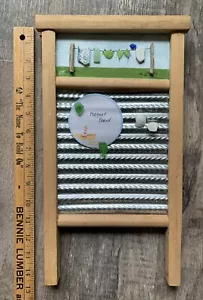 Metal Washboard Memo Board, Sea Glass,Beach Cottage Laundry, Ocean,Lake - Picture 1 of 2