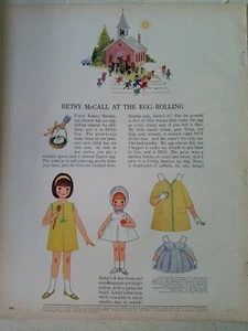 1964 Betsy McCall at the egg rolling Paper Doll Easter vintage ad - Picture 1 of 1