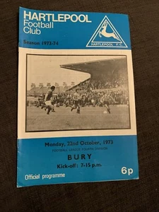 1973 Hartlepool United V Bury Programme - Picture 1 of 3