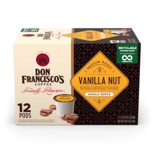 Vanilla Nut Medium Roast Coffee Pods - 12 K Cups Compatible with Keurig Brewers - Picture 1 of 12
