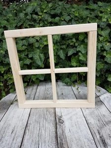 Deko- Fenster ohne Glas, 50 x 50 x 3,4 cm Fensterrahmen für Spielhaus, Baumhaus - Bild 1 von 9