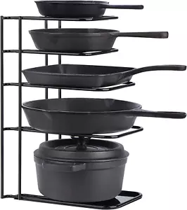 Heavy Duty Pan Organizer,5 Tier Pot, Pan Organizer Rack for Cast Iron Skillets - Picture 1 of 12