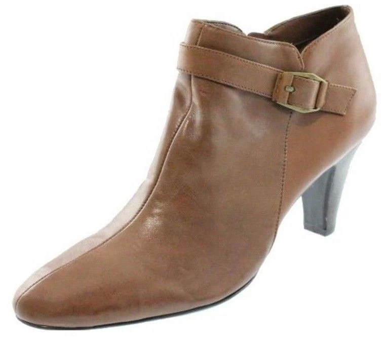 Nuevo BANDOLINO Mujeres Cuero Brn Tacón Mediano Cremallera Lateral Tobillo Vestido Bota Zapato Talla 11 M Foto 1 de 2