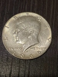 KENNEDY HALF DOLLAR 1969-D COIN - AU(About Uncirculated) 40% Silver, 60% Copper - Picture 1 of 2