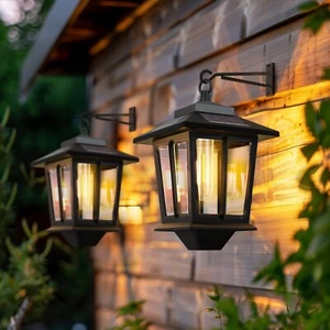 2 Pack Hanging Solar Lantern, Aluminum Outdoor Hanging Solar Lights with 4 Solar - Picture 1 of 7