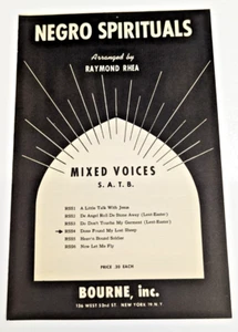 Negro Spirituals 'Done Found My Lost Sheep' Mixed Voices 1954 by Raymond Rhea - Picture 1 of 3