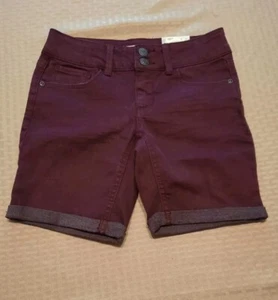 NWT MUDD - GIRLS - BERMUDA SHORTS - WINE - SIZE 10        - Picture 1 of 5