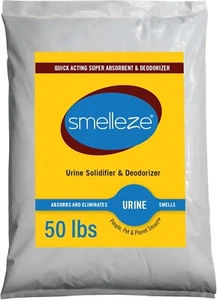 Polvo súper absorbente, solidificador y desodorante para orina SMELLEZE 50 libras - Imagen 1 de 8