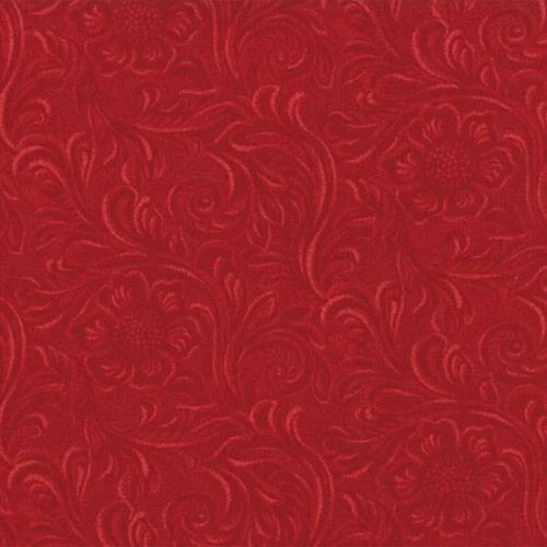 Moda TOOLED LEATHER Red 11216 11 Fabric By The Yard By Sara Khammash - Image 1 of 1