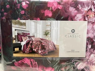 Hotel Collection Dutch Floral KING Comforter Cover Dust Ruffle Oxblood Multi - Image 1 of 4