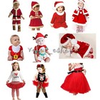 Baby Kids Boy Girl First Christmas Costume Outfit Suit Santa Party Dress Clothes