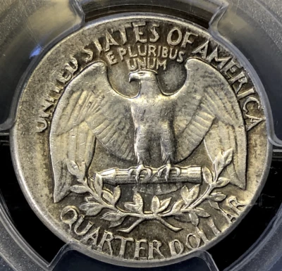 1964 Silver Washington Quarter 25c Error - Broadstruck PCGS AU 58 AND TYPE B! - Image 1 of 4