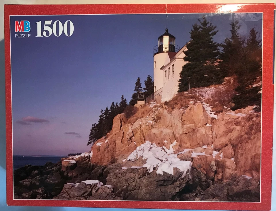 1978 Milton Bradley York Series 1500 PC Jigsaw Puzzle Maine Lighthouse