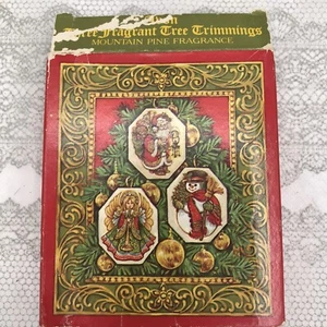 Vtg Avon Flat Fabric Ornaments 3pc Angle,Santa,snowman - Picture 1 of 8