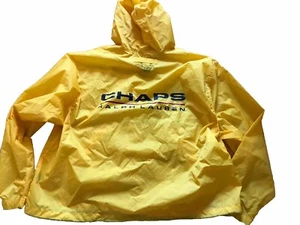 Vintage Chaps Ralph Lauren Windbreaker Rain Jacket Size Large Pullover Yellow - Picture 1 of 8