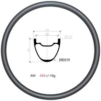 Cubierta de llanta AM para bicicleta de montaña 29er sin cámara 28H 32H 36H UD/3K/12K mate/brillante  Foto 1 de 4