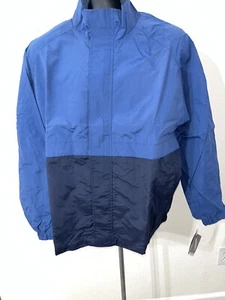 Totes Blau Schwarz Windbreaker Regenjacke Herren XL Frontreißverschluss Neu - Bild 1 von 7