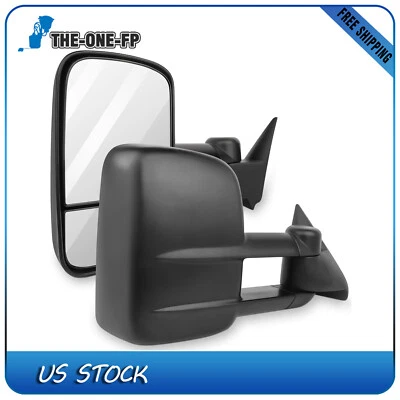 Side View Towing Mirrors Manual For GMC C1500 C2500 C3500 K2500 K3500 1988-1998 - Image 1 of 4