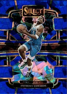 2023-24 Panini Select - Concourse Anthony Edwards #37 Blue Cracked Ice Prizm - Picture 1 of 2