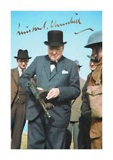 Sir Winston Churchill and Tommy Gun 3 A4 reproduction poster choice of frame