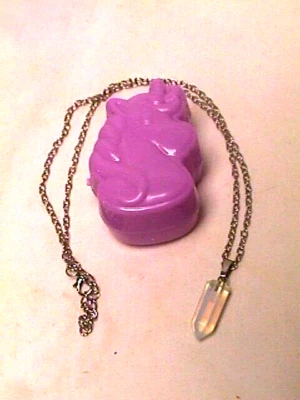 OPALITE 6 Side POINT Crystal Pendant NECKLACE wicca +free UNICORN  box/case! - Image 1 of 4