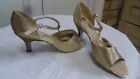 Gold Dance Shoes Size 4.5 Suede Sole 2.75in heel