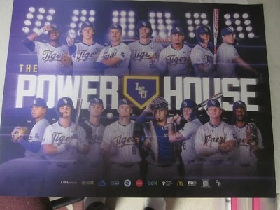 Póster de béisbol LSU TIGERS 2025 y calendario de bolsillo campeones de la serie mundial universitaria #8 Foto 1 de 3