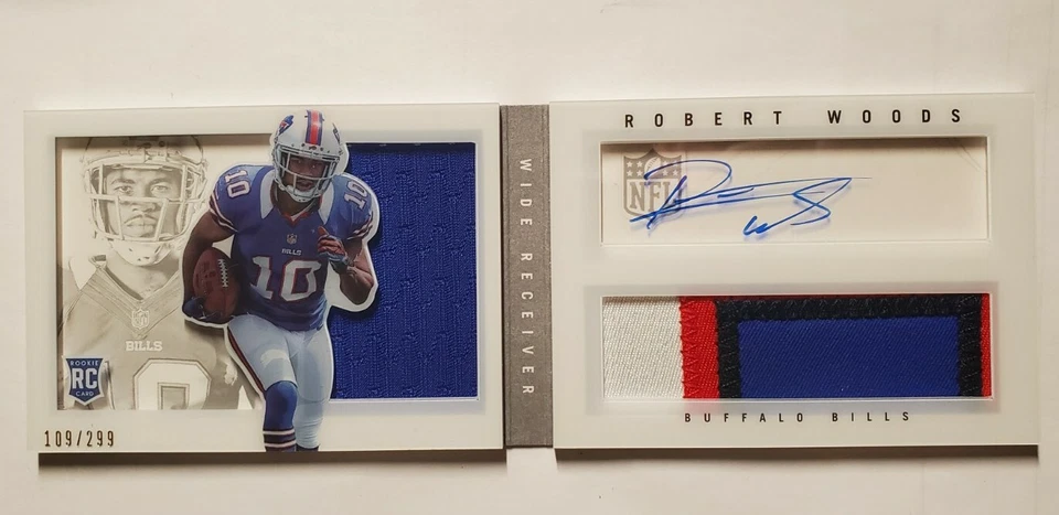Robert Woods 2013 Playbook Rookie RC Auto Jersey Patch Booklet SP /299 Rams Star - Image 1 of 2